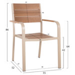 ΠΟΛΥΘΡΟΝΑ ΑΛΟΥΜΙΝΙΟΥ SAGA LH10.5127.04 ΣΑΜΠΑΝΙ ΜΕ POLYWOOD 55x52x86Yεκ. - Image 2