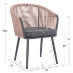 ΠΟΛΥΘΡΟΝΑ ΑΛΟΥΜΙΝΙΟΥ HARRIET LH10.5548.12 ΑΝΘΡΑΚΙ-ΜΠΕΖ ΣΧΟΙΝΙ 60x62x80,5Υεκ - Image 2