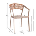 ΠΟΛΥΘΡΟΝΑ ΑΛΟΥΜΙΝΙΟΥ MIRI LH10.5891.03 ΣΑΜΠΑΝΙΖΕ ΣΚΕΛΕΤΟΣ&TEXTLINE- RATTAN 56x58x80.5Υ εκ. - Image 2