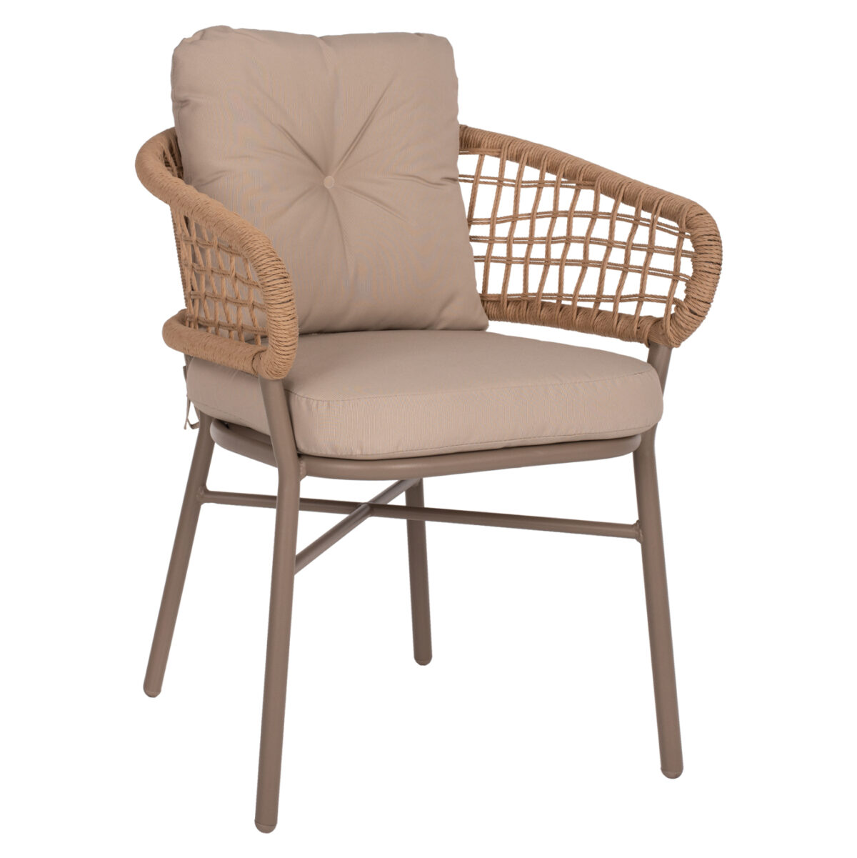 ΠΟΛΥΘΡΟΝΑ ΑΛΟΥΜΙΝΙΟΥ ΜΟΚΑ ΕΠΑΓΓΕΛΜ. RATTAN & ΜΑΞΙΛΑΡΙ ΜΠΕΖ LH10.5863.02 60x56x84 εκ. - Image 1