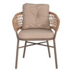 ΠΟΛΥΘΡΟΝΑ ΑΛΟΥΜΙΝΙΟΥ ΜΟΚΑ ΕΠΑΓΓΕΛΜ. RATTAN & ΜΑΞΙΛΑΡΙ ΜΠΕΖ LH10.5863.02 60x56x84 εκ. - Image 3