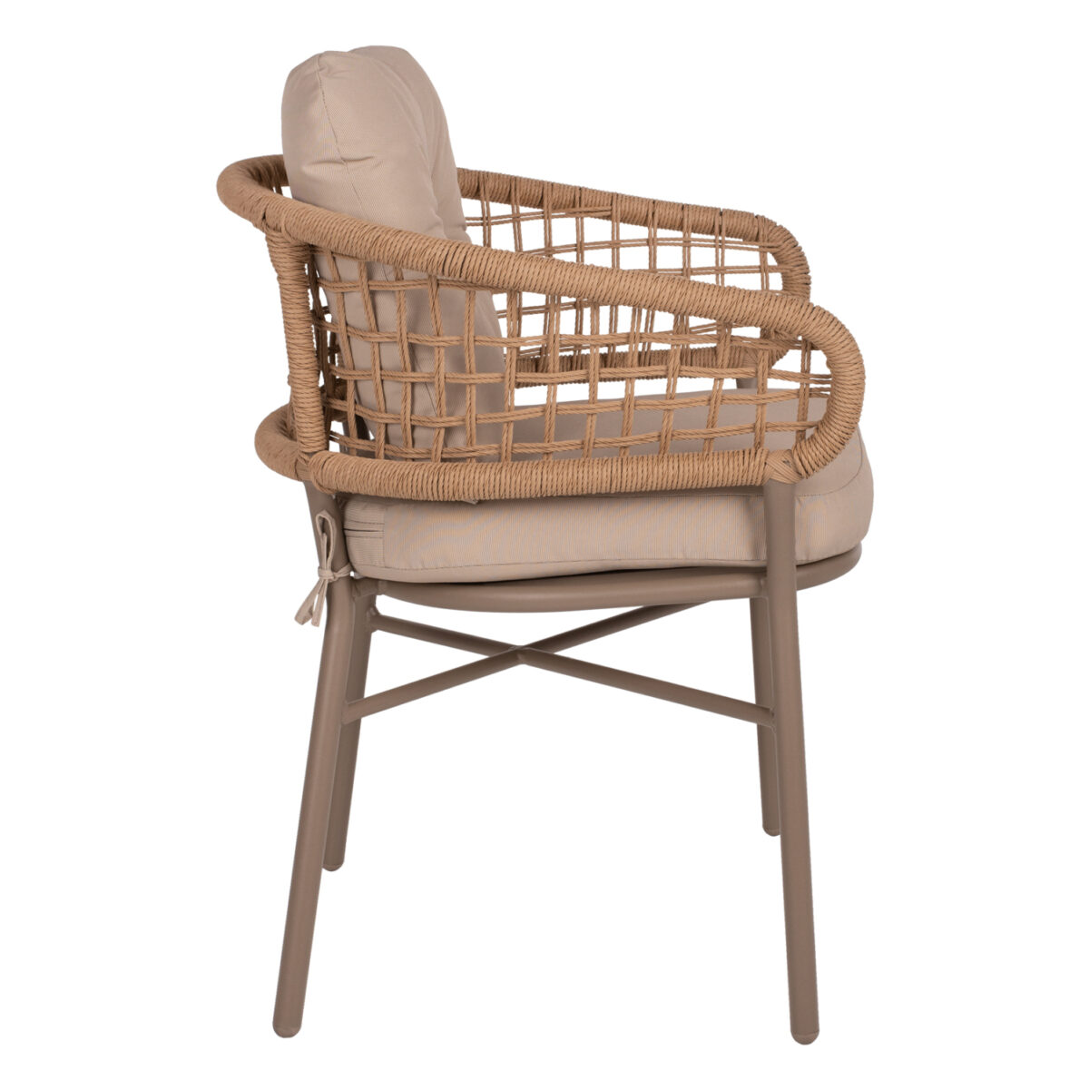 ΠΟΛΥΘΡΟΝΑ ΑΛΟΥΜΙΝΙΟΥ ΜΟΚΑ ΕΠΑΓΓΕΛΜ. RATTAN & ΜΑΞΙΛΑΡΙ ΜΠΕΖ LH10.5863.02 60x56x84 εκ. - Image 4