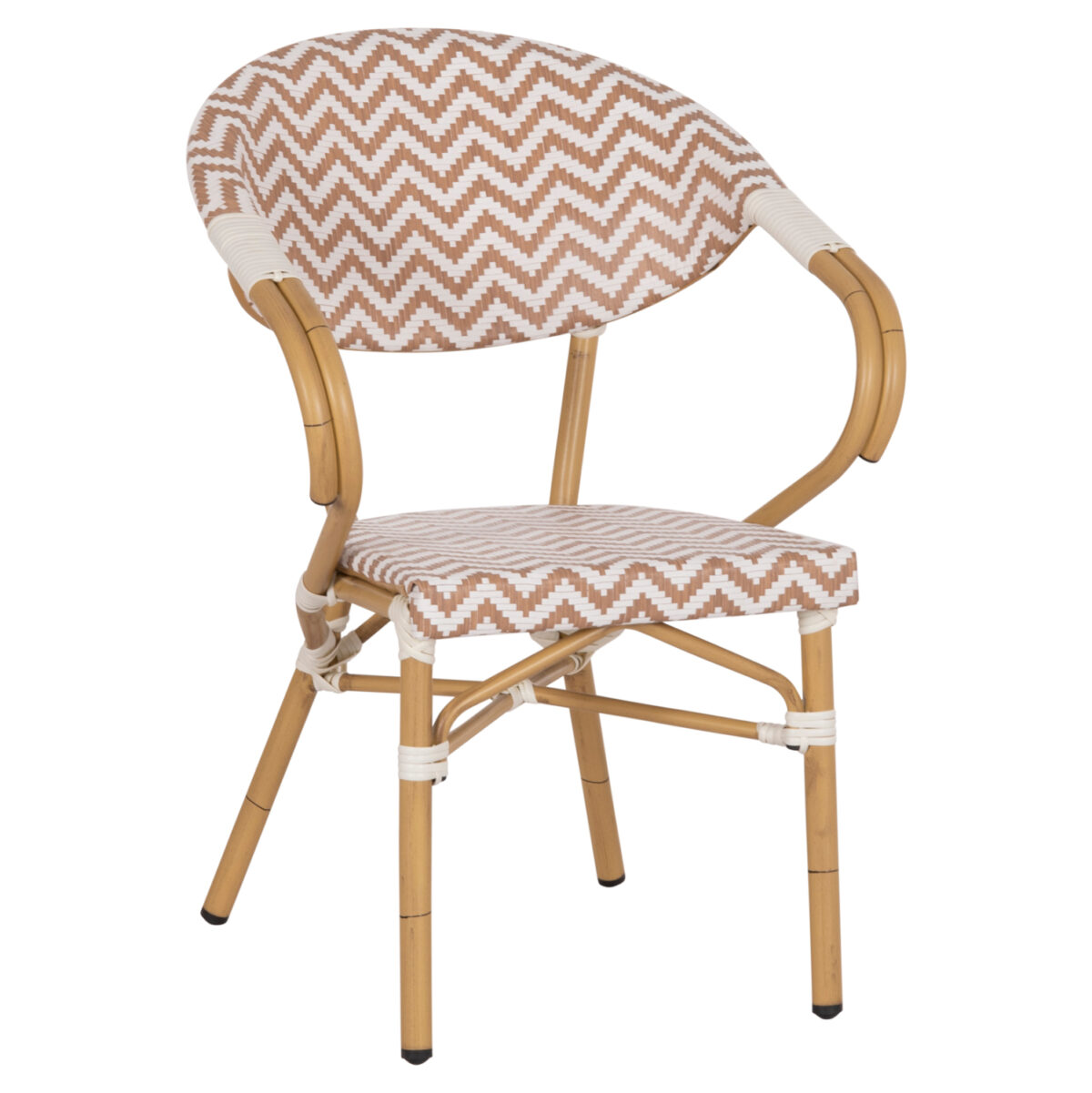 ΠΟΛΥΘΡΟΝΑ BAMBOO LOOK LH10.5861.03 ΚΑΦΕ-ΛΕΥΚΟ 58.5x58x82Υεκ. - Image 1