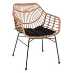 ΠΟΛΥΘΡΟΝΑ ΕΠΑΓΓΕΛΜΑΤΙΚΗ ΜΑΥΡΟ ΜΕΤΑΛΛΟ RATTAN ΜΠΕΖ & ΜΑΞΙΛΑΡΙ LH10.5864.01 58,5x60,5x80 εκ.