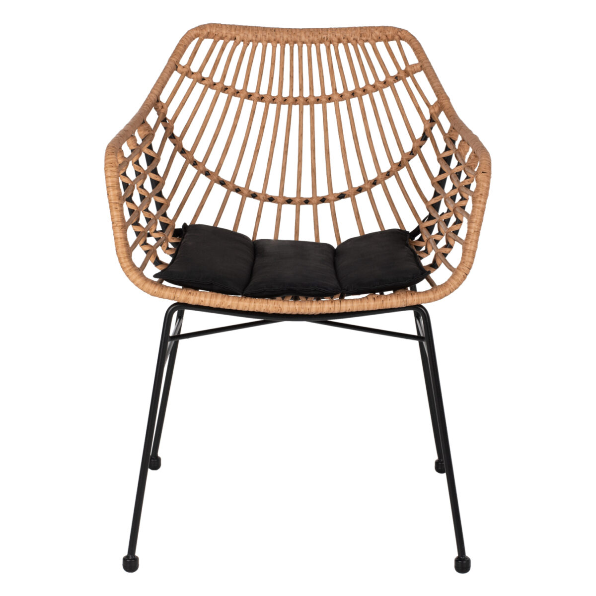ΠΟΛΥΘΡΟΝΑ ΕΠΑΓΓΕΛΜΑΤΙΚΗ ΜΑΥΡΟ ΜΕΤΑΛΛΟ RATTAN ΜΠΕΖ & ΜΑΞΙΛΑΡΙ LH10.5864.01 58,5x60,5x80 εκ. - Image 3