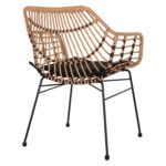 ΠΟΛΥΘΡΟΝΑ ΕΠΑΓΓΕΛΜΑΤΙΚΗ ΜΑΥΡΟ ΜΕΤΑΛΛΟ RATTAN ΜΠΕΖ & ΜΑΞΙΛΑΡΙ LH10.5864.01 58,5x60,5x80 εκ. - Image 5