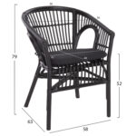 ΠΟΛΥΘΡΟΝΑ DAMPAR LH10.9929.03 RATTAN & ΜΑΞΙΛΑΡΙ ΣΕ ΜΑΥΡΟ 58x63x79Υεκ. - Image 2