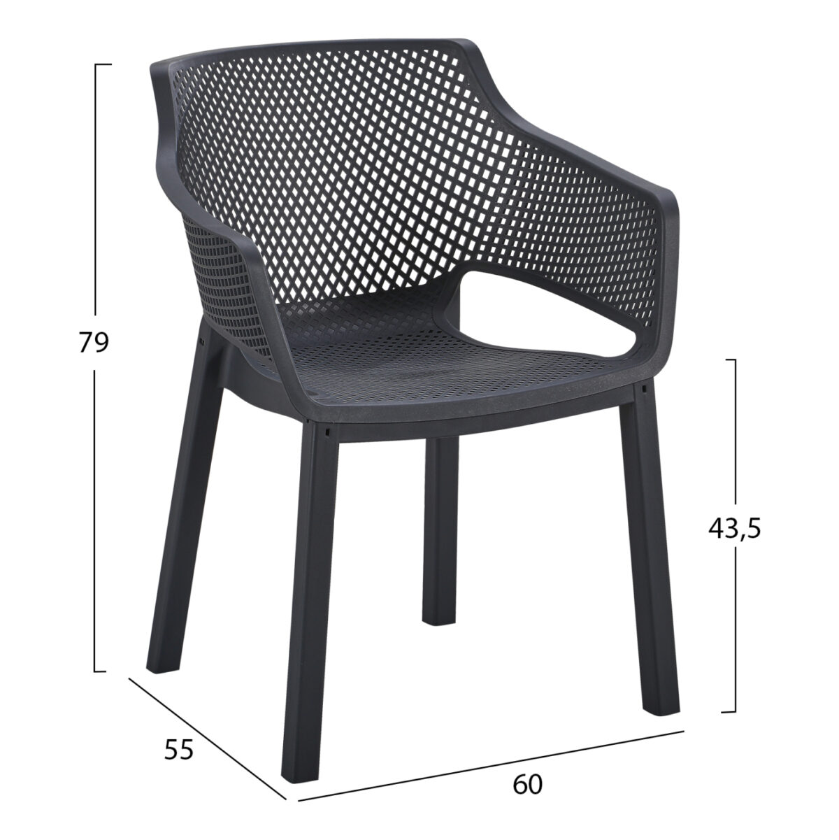 ΠΟΛΥΘΡΟΝΑ ΠΟΛΥΠΡΟΠΥΛΕΝΙΟΥ PEGGY LH10.6368.02 ΜΑΥΡΟ 60x55x79Υεκ - Image 2