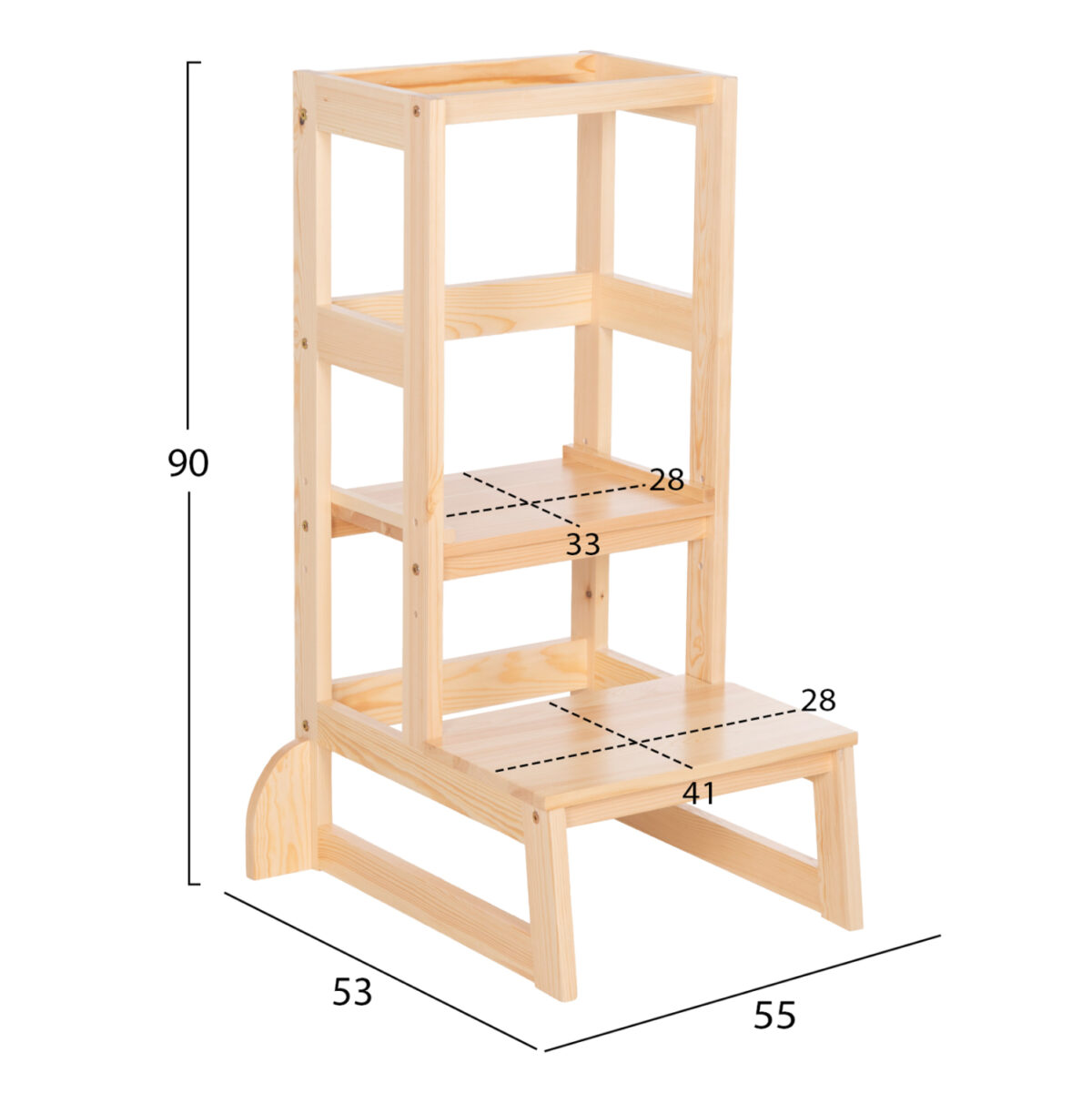 ΠΥΡΓΟΣ ΕΚΜΑΘΗΣΗΣ τ.MONTESSORI PEPE LH10.9291.01 ΞΥΛΟ ΠΕΥΚΟΥ ΦΥΣΙΚΟ 55x53x90Υεκ - Image 2