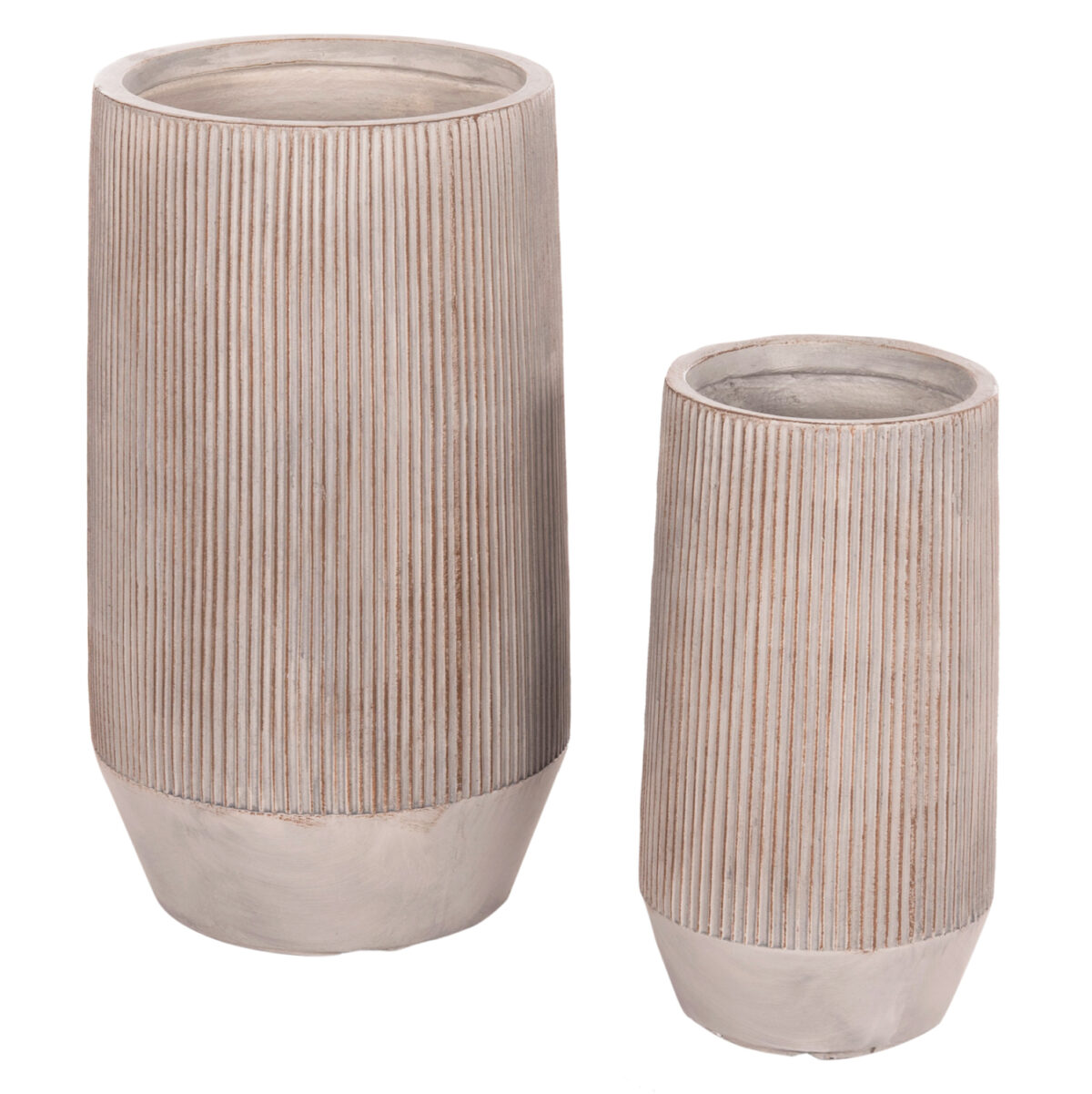 ΣΕΤ 2ΤΜΧ ΓΛΑΣΤΡΕΣ ΚΥΛΙΝΔΡΟΙ ΣΕΙΡΑ GARDENER LH10.4727 FIBERCLAY-ΧΡΩΜΑ CEMENT Φ35x64Υεκ - Image 2