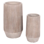ΣΕΤ 2ΤΜΧ ΓΛΑΣΤΡΕΣ ΚΥΛΙΝΔΡΟΙ ΣΕΙΡΑ GARDENER LH10.4727 FIBERCLAY-ΧΡΩΜΑ CEMENT Φ35x64Υεκ - Image 2