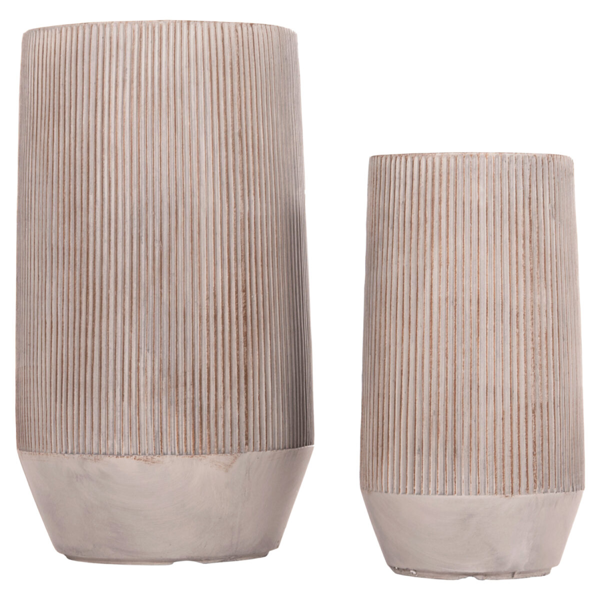 ΣΕΤ 2ΤΜΧ ΓΛΑΣΤΡΕΣ ΚΥΛΙΝΔΡΟΙ ΣΕΙΡΑ GARDENER LH10.4727 FIBERCLAY-ΧΡΩΜΑ CEMENT Φ35x64Υεκ - Image 5