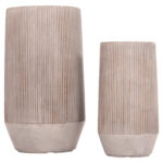 ΣΕΤ 2ΤΜΧ ΓΛΑΣΤΡΕΣ ΚΥΛΙΝΔΡΟΙ ΣΕΙΡΑ GARDENER LH10.4727 FIBERCLAY-ΧΡΩΜΑ CEMENT Φ35x64Υεκ - Image 5