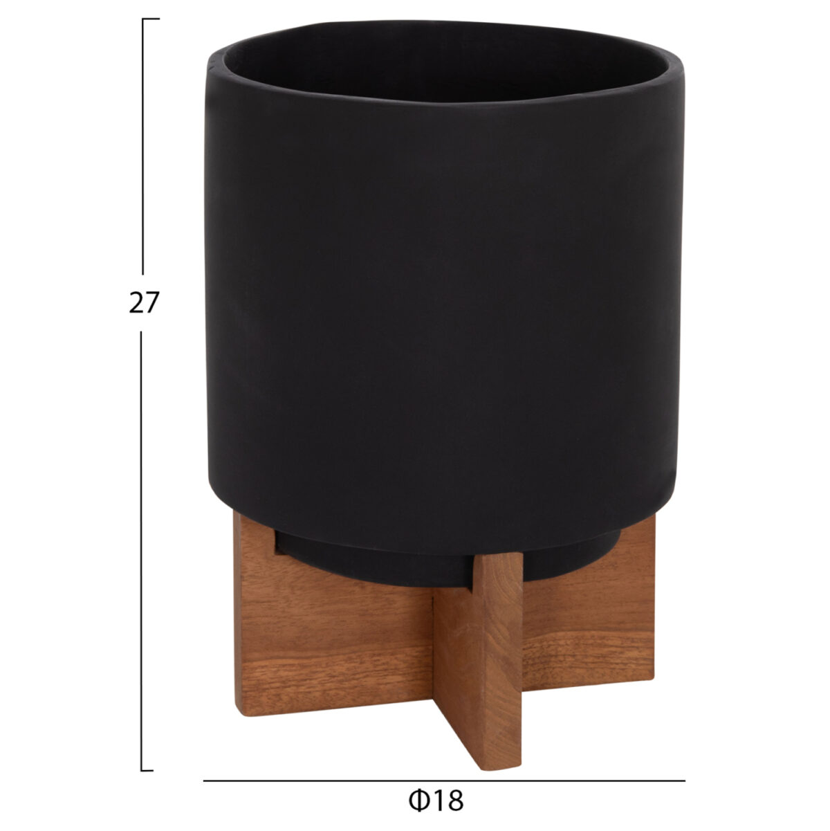 ΣΕΤ 3 ΓΛΑΣΤΡΕΣ ΜΕ TEAK ΒΑΣΕΙΣ TANTI LH10.4685.01 FIBER CEMENT ΣΕ ΜΑΥΡΟ ΧΡΩΜΑ - Image 2