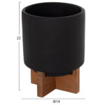 ΣΕΤ 3 ΓΛΑΣΤΡΕΣ ΜΕ TEAK ΒΑΣΕΙΣ TANTI LH10.4685.01 FIBER CEMENT ΣΕ ΜΑΥΡΟ ΧΡΩΜΑ - Image 3