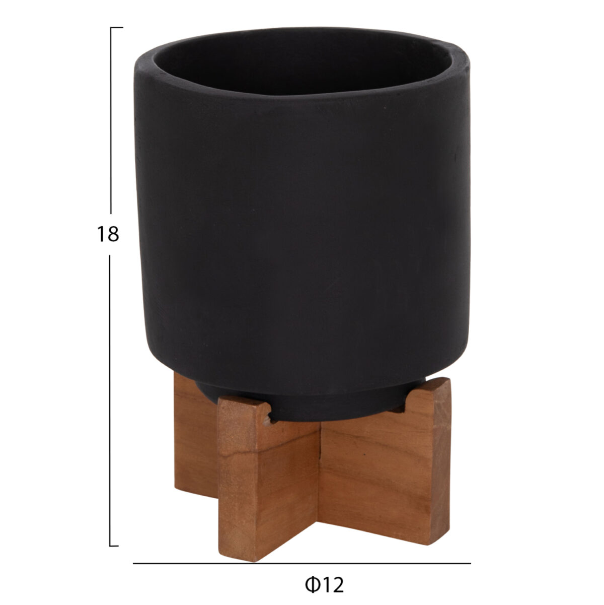 ΣΕΤ 3 ΓΛΑΣΤΡΕΣ ΜΕ TEAK ΒΑΣΕΙΣ TANTI LH10.4685.01 FIBER CEMENT ΣΕ ΜΑΥΡΟ ΧΡΩΜΑ - Image 4