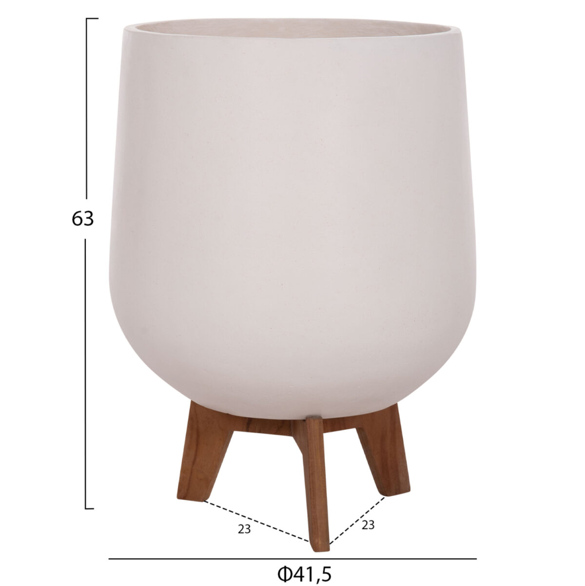 ΣΕΤ 3 ΓΛΑΣΤΡΕΣ ΜΕ TEAK ΒΑΣΕΙΣ TRYLL LH10.4681.02 FIBER CEMENT ΛΕΥΚΟ - Image 2