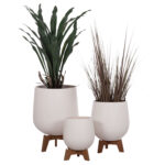 ΣΕΤ 3 ΓΛΑΣΤΡΕΣ ΜΕ TEAK ΒΑΣΕΙΣ TRYLL LH10.4681.02 FIBER CEMENT ΛΕΥΚΟ