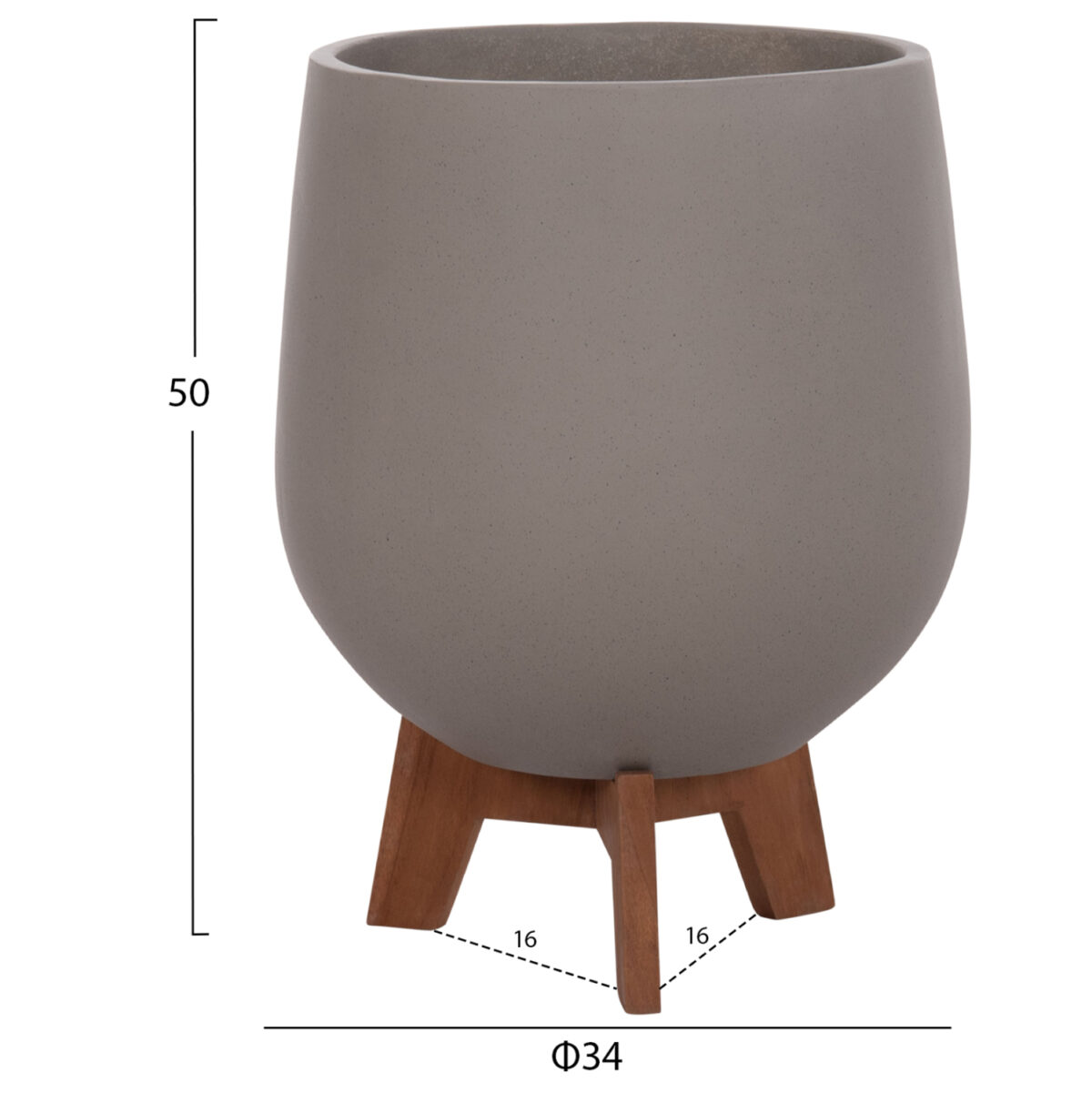 ΣΕΤ 3 ΓΛΑΣΤΡΕΣ ΜΕ TEAK ΒΑΣΕΙΣ TRYLL LH10.4681.03 FIBER CEMENT--ΓΚΡΙ - Image 3