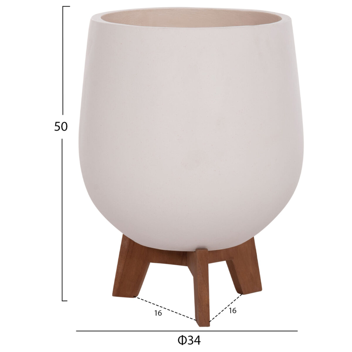 ΣΕΤ 3 ΓΛΑΣΤΡΕΣ ΜΕ TEAK ΒΑΣΕΙΣ TRYLL LH10.4681.02 FIBER CEMENT ΛΕΥΚΟ - Image 3
