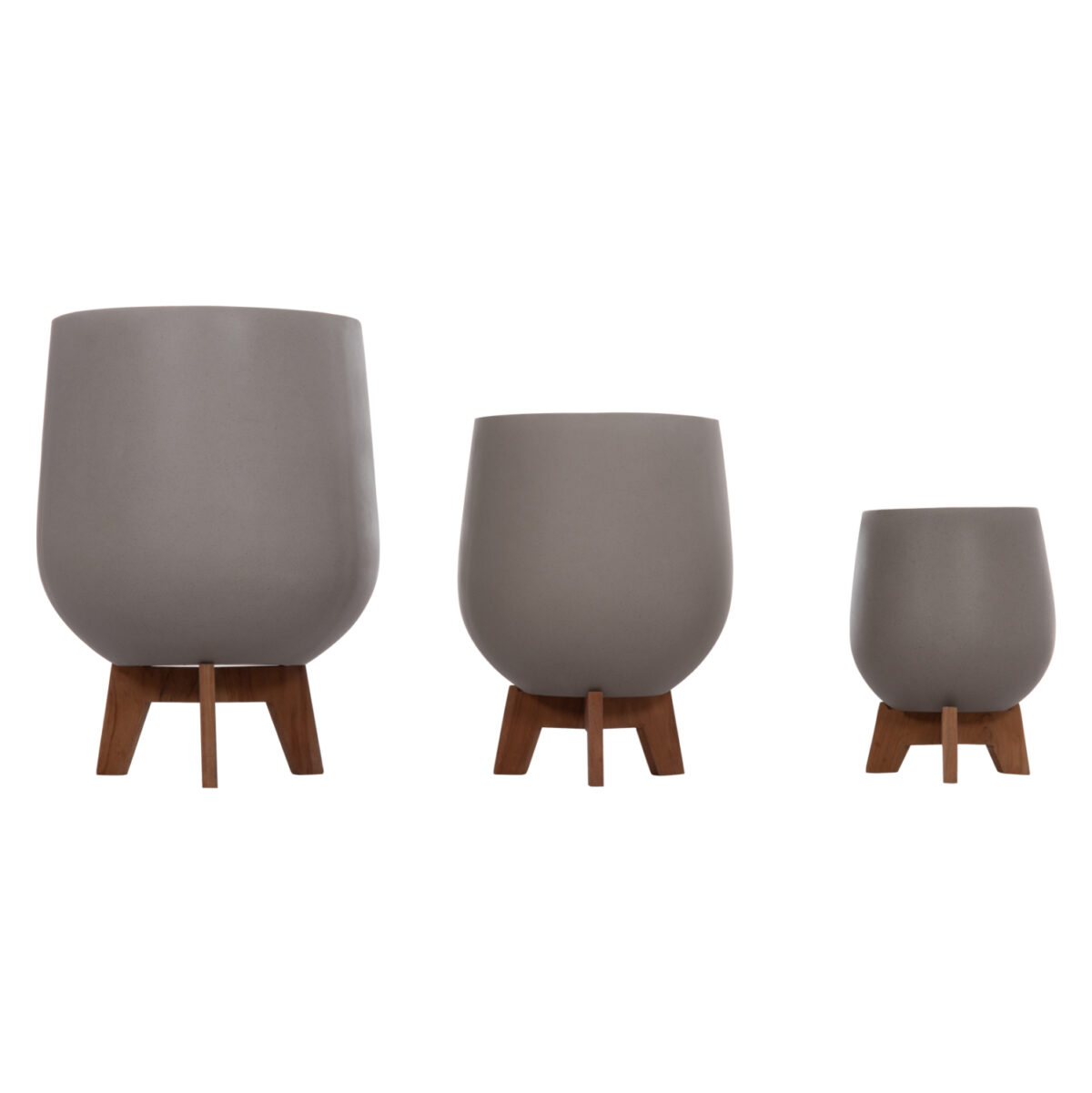 ΣΕΤ 3 ΓΛΑΣΤΡΕΣ ΜΕ TEAK ΒΑΣΕΙΣ TRYLL LH10.4681.03 FIBER CEMENT--ΓΚΡΙ - Image 5