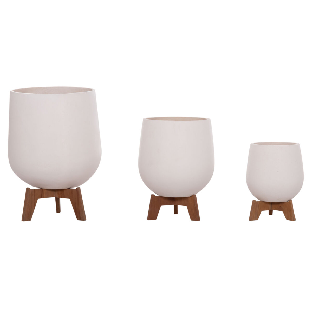 ΣΕΤ 3 ΓΛΑΣΤΡΕΣ ΜΕ TEAK ΒΑΣΕΙΣ TRYLL LH10.4681.02 FIBER CEMENT ΛΕΥΚΟ - Image 5