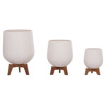 ΣΕΤ 3 ΓΛΑΣΤΡΕΣ ΜΕ TEAK ΒΑΣΕΙΣ TRYLL LH10.4681.02 FIBER CEMENT ΛΕΥΚΟ - Image 5