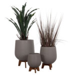 ΣΕΤ 3 ΓΛΑΣΤΡΕΣ ΜΕ TEAK ΒΑΣΕΙΣ TRYLL LH10.4681.03 FIBER CEMENT--ΓΚΡΙ