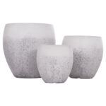 ΣΕΤ 3ΤΜΧ ΓΛΑΣΤΡΕΣ ΣΕΙΡΑ GARDENER LH10.4718 FIBERCLAY ΛΕΥΚΟ Φ55x54Υεκ - Image 2