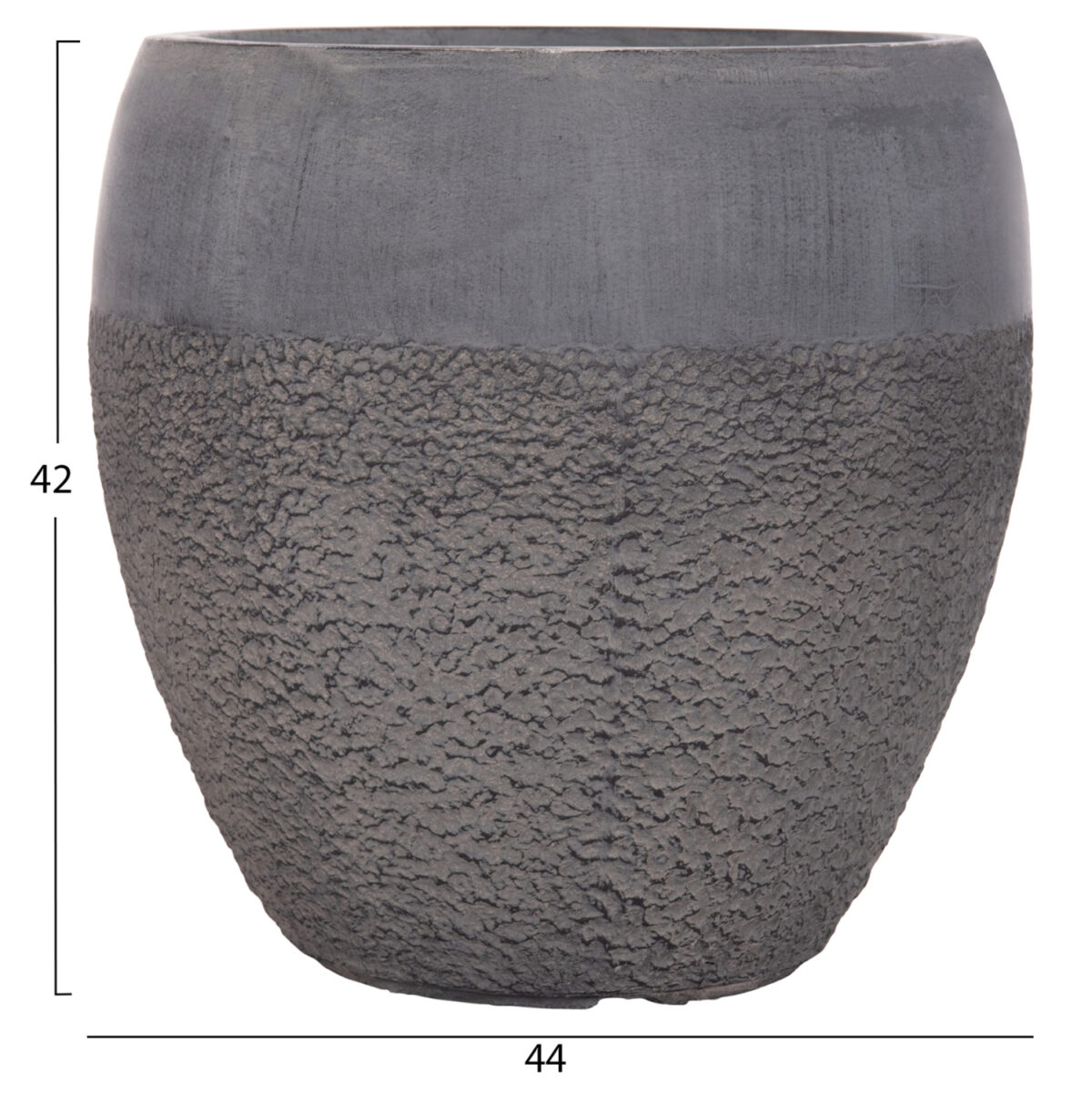 ΣΕΤ 3ΤΜΧ ΓΛΑΣΤΡΕΣ ΣΕΙΡΑ GARDENER LH10.4725 FIBERCLAY-ΣΕ ΣΚΟΥΡΟ CEMENT ΧΡΩΜΑ Φ55x54Υεκ - Image 4