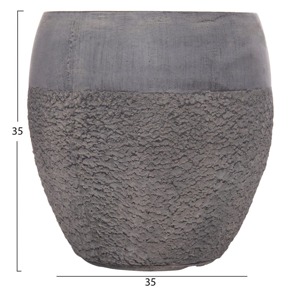 ΣΕΤ 3ΤΜΧ ΓΛΑΣΤΡΕΣ ΣΕΙΡΑ GARDENER LH10.4725 FIBERCLAY-ΣΕ ΣΚΟΥΡΟ CEMENT ΧΡΩΜΑ Φ55x54Υεκ - Image 5