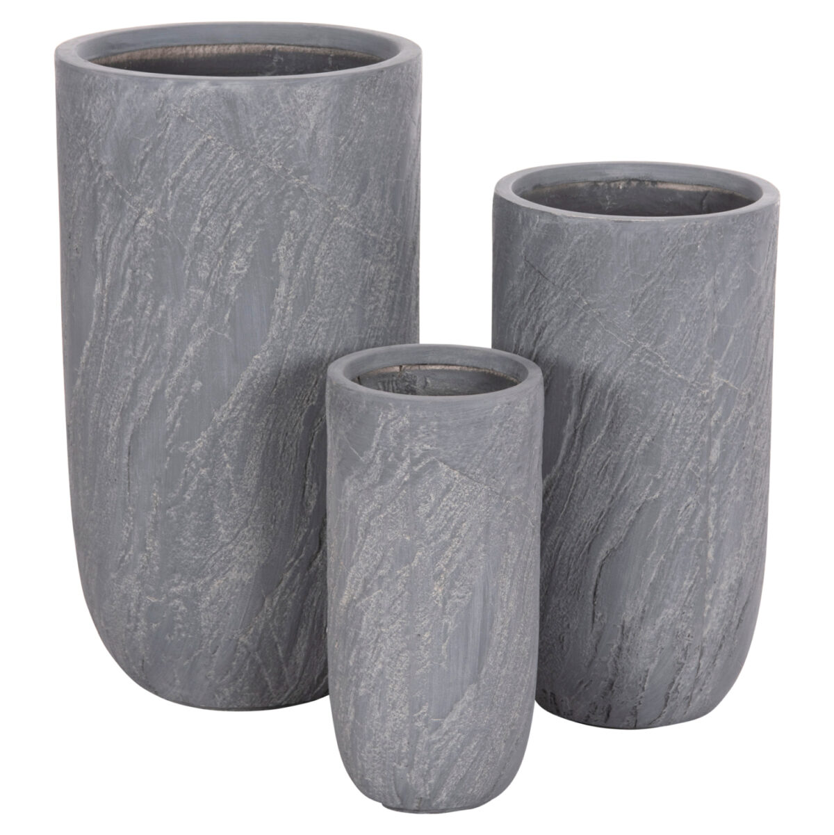 ΣΕΤ 3ΤΜΧ ΓΛΑΣΤΡΕΣ ΚΥΛΙΝΔΡΟΙ ΣΕΙΡΑ GARDENER LH10.4720 FIBERCLAY-ΧΡΩΜΑ CEMENT Φ44x79Υεκ - Image 2