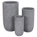 ΣΕΤ 3ΤΜΧ ΓΛΑΣΤΡΕΣ ΚΥΛΙΝΔΡΟΙ ΣΕΙΡΑ GARDENER LH10.4720 FIBERCLAY-ΧΡΩΜΑ CEMENT Φ44x79Υεκ - Image 2