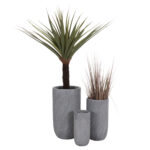ΣΕΤ 3ΤΜΧ ΓΛΑΣΤΡΕΣ ΚΥΛΙΝΔΡΟΙ ΣΕΙΡΑ GARDENER LH10.4720 FIBERCLAY-ΧΡΩΜΑ CEMENT Φ44x79Υεκ