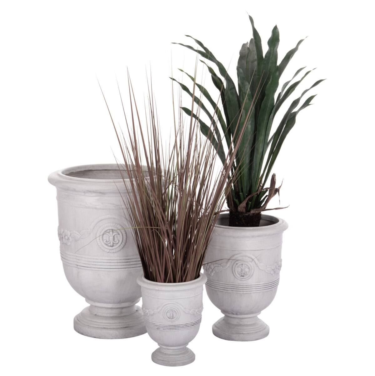 set-3tmch-glastres-me-anaglyfo-fb94729-f ΣΕΤ 3ΤΜΧ ΓΛΑΣΤΡΕΣ ΜΕ ΑΝΑΓΛΥΦΟ GARDENER LH10.4729 FIBERCLAY-ΣΕ ΥΠΟΛΕΥΚΟ Φ58x72.5Υεκ - Image 1