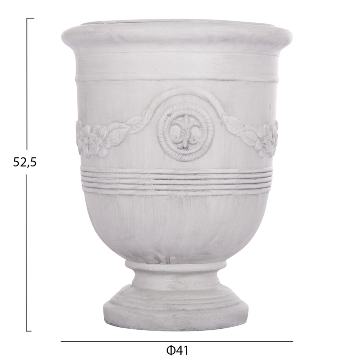 ΣΕΤ 3ΤΜΧ ΓΛΑΣΤΡΕΣ ΜΕ ΑΝΑΓΛΥΦΟ GARDENER LH10.4729 FIBERCLAY-ΣΕ ΥΠΟΛΕΥΚΟ Φ58x72.5Υεκ - Image 3