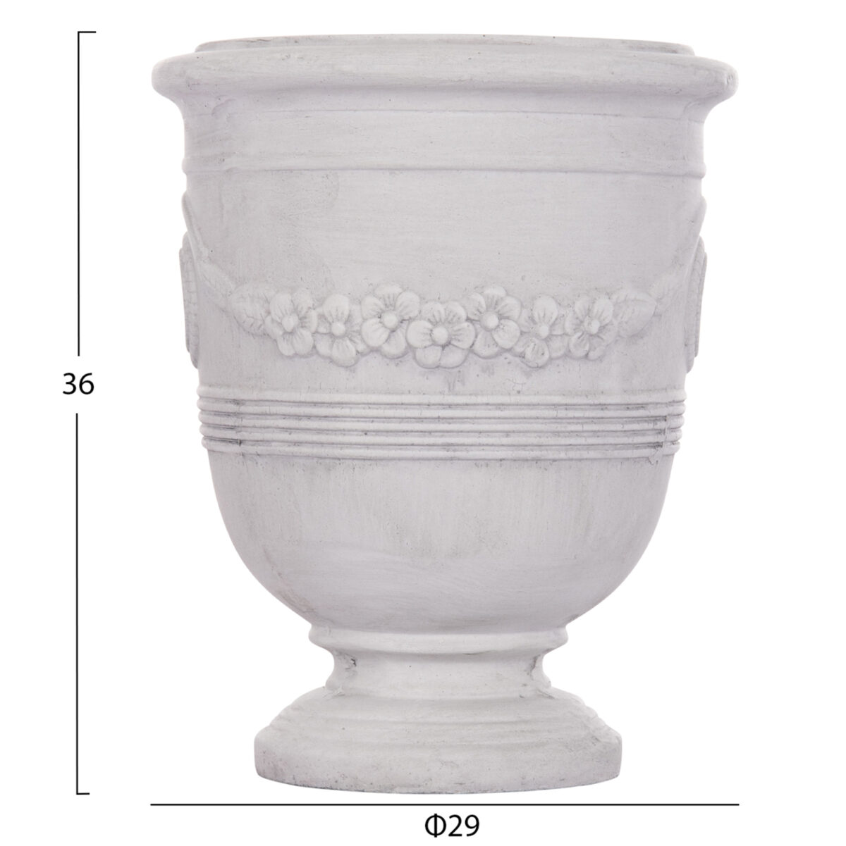 ΣΕΤ 3ΤΜΧ ΓΛΑΣΤΡΕΣ ΜΕ ΑΝΑΓΛΥΦΟ GARDENER LH10.4729 FIBERCLAY-ΣΕ ΥΠΟΛΕΥΚΟ Φ58x72.5Υεκ - Image 5