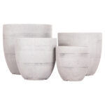 ΣΕΤ 4ΤΜΧ ΓΛΑΣΤΡΕΣ ΣΤΡΟΓΓΥΛΕΣ ΣΕΙΡΑ GARDENER LH10.4719 FIBERCLAY-ΧΡΩΜΑ CEMENT Φ44x43Υεκ - Image 2