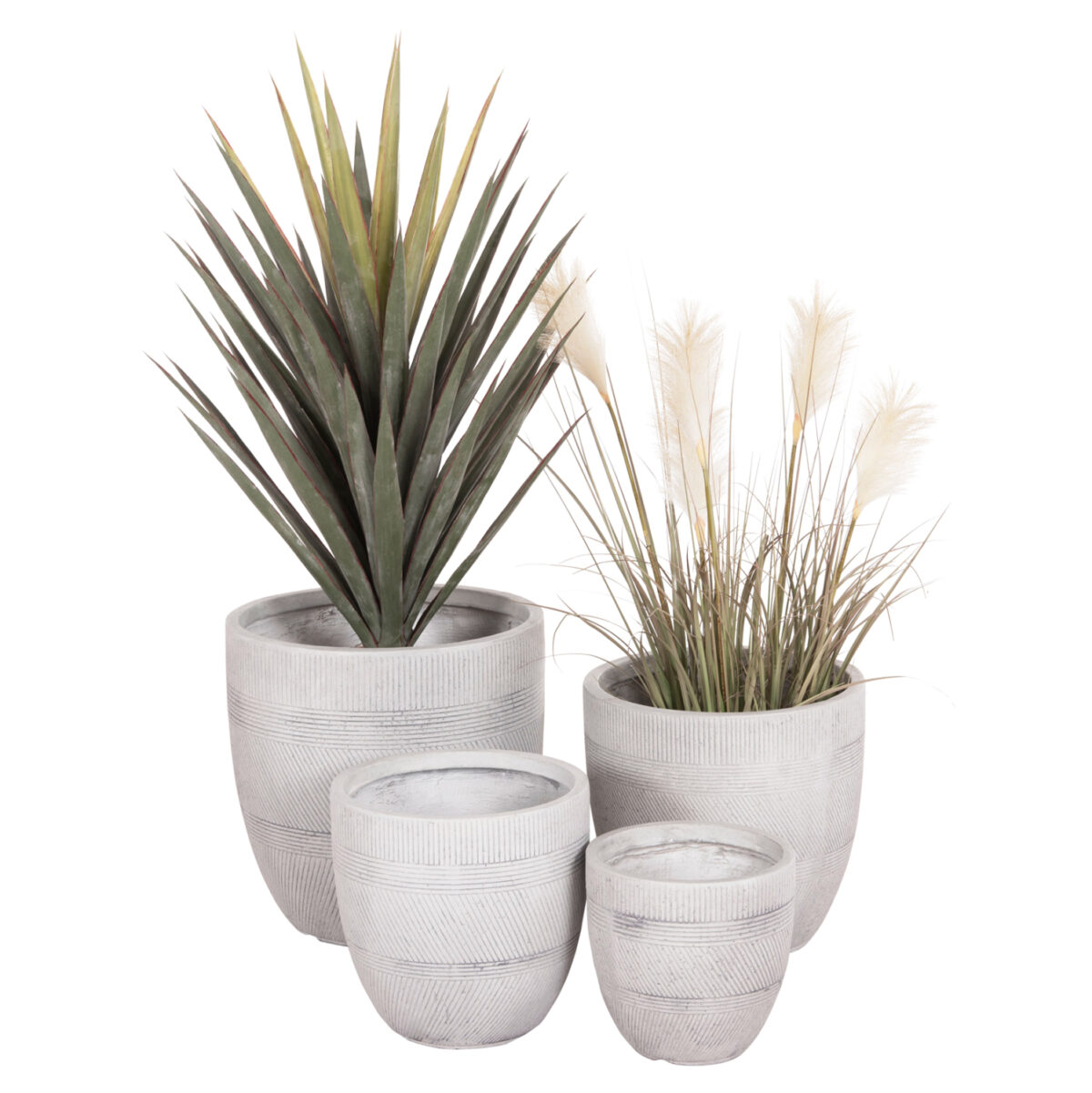 set-4tmch-glastres-stroggyles-fb94719-fi ΣΕΤ 4ΤΜΧ ΓΛΑΣΤΡΕΣ ΣΤΡΟΓΓΥΛΕΣ ΣΕΙΡΑ GARDENER LH10.4719 FIBERCLAY-ΧΡΩΜΑ CEMENT Φ44x43Υεκ - Image 1