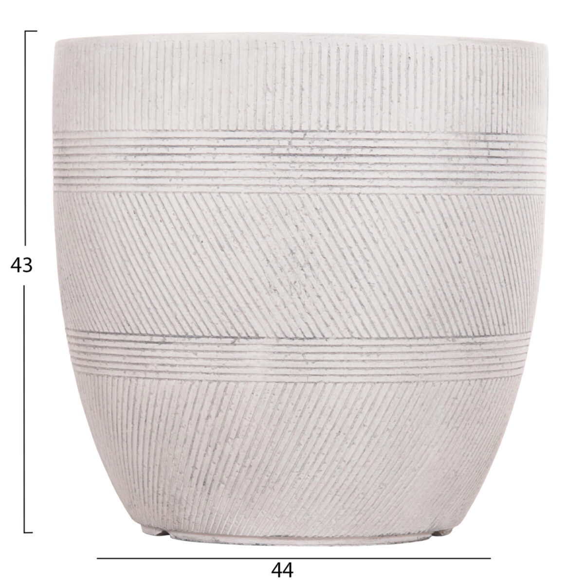 ΣΕΤ 4ΤΜΧ ΓΛΑΣΤΡΕΣ ΣΤΡΟΓΓΥΛΕΣ ΣΕΙΡΑ GARDENER LH10.4719 FIBERCLAY-ΧΡΩΜΑ CEMENT Φ44x43Υεκ - Image 3