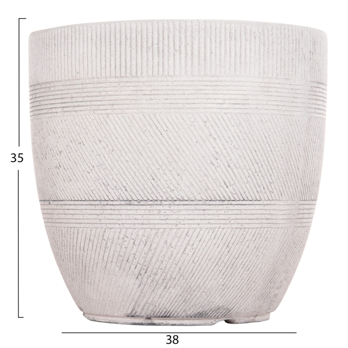 ΣΕΤ 4ΤΜΧ ΓΛΑΣΤΡΕΣ ΣΤΡΟΓΓΥΛΕΣ ΣΕΙΡΑ GARDENER LH10.4719 FIBERCLAY-ΧΡΩΜΑ CEMENT Φ44x43Υεκ - Image 4