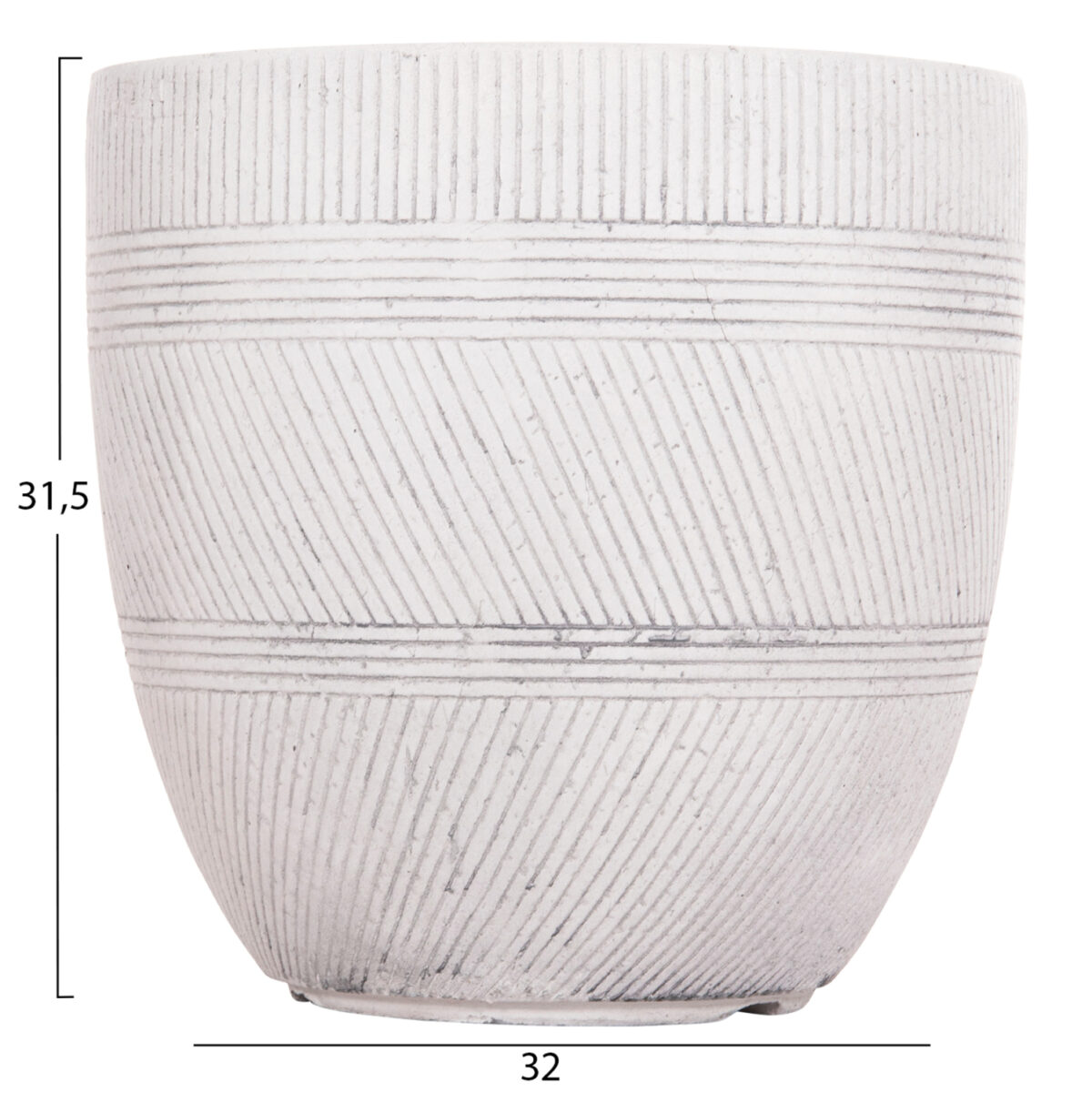 ΣΕΤ 4ΤΜΧ ΓΛΑΣΤΡΕΣ ΣΤΡΟΓΓΥΛΕΣ ΣΕΙΡΑ GARDENER LH10.4719 FIBERCLAY-ΧΡΩΜΑ CEMENT Φ44x43Υεκ - Image 5