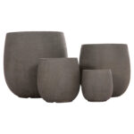 ΣΕΤ 4ΤΜΧ ΓΛΑΣΤΡΕΣ ΣΤΡΟΓΓΥΛΕΣ GARDENER LH10.4726 FIBERCLAY ΓΚΡΙΖΟΠΡΑΣΙΝΟ Φ52x55Υεκ - Image 2