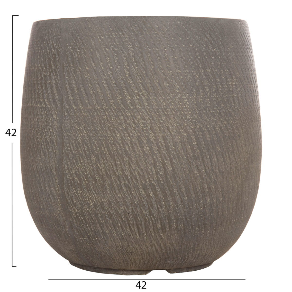 ΣΕΤ 4ΤΜΧ ΓΛΑΣΤΡΕΣ ΣΤΡΟΓΓΥΛΕΣ GARDENER LH10.4726 FIBERCLAY ΓΚΡΙΖΟΠΡΑΣΙΝΟ Φ52x55Υεκ - Image 4