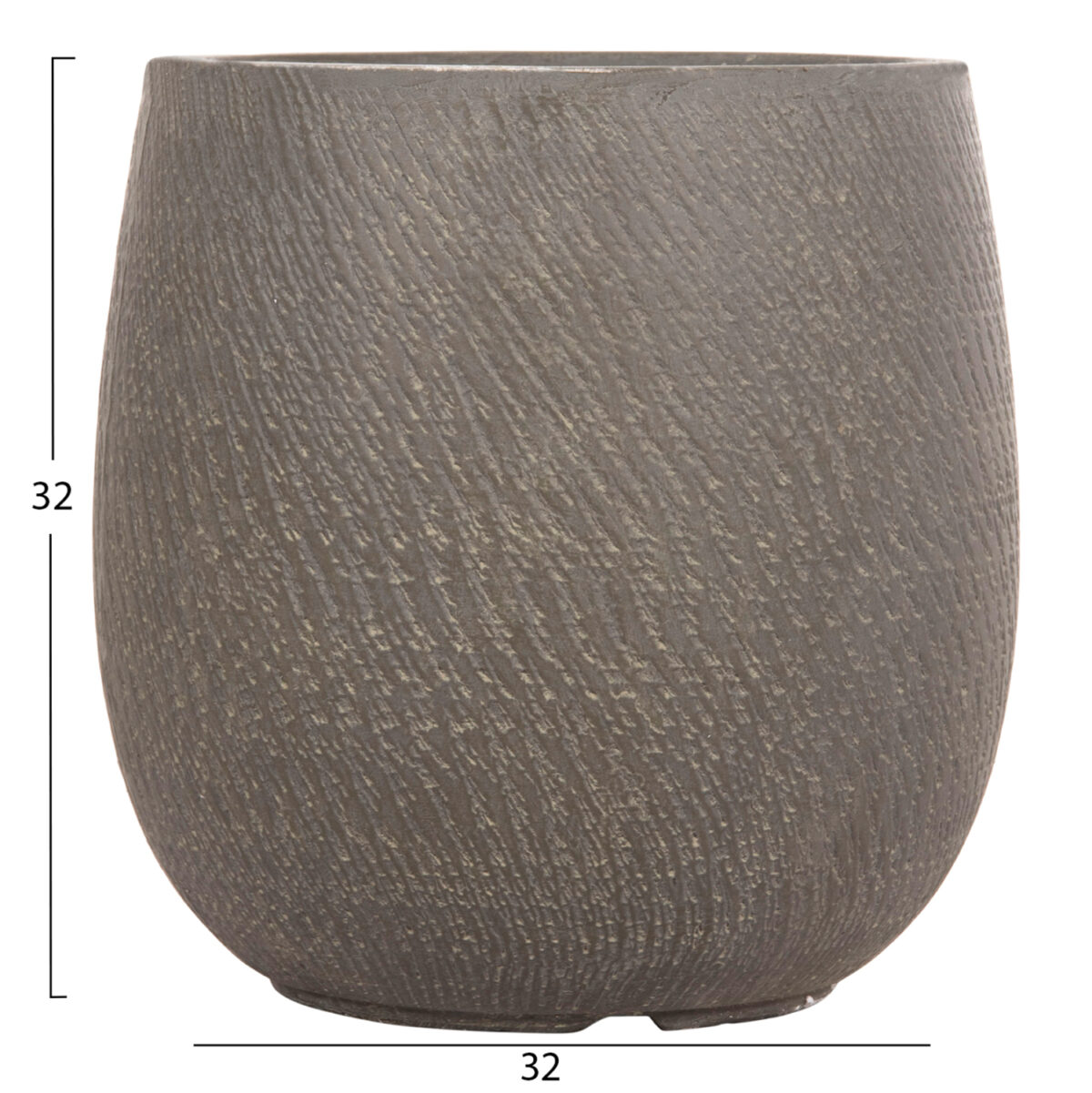 ΣΕΤ 4ΤΜΧ ΓΛΑΣΤΡΕΣ ΣΤΡΟΓΓΥΛΕΣ GARDENER LH10.4726 FIBERCLAY ΓΚΡΙΖΟΠΡΑΣΙΝΟ Φ52x55Υεκ - Image 5
