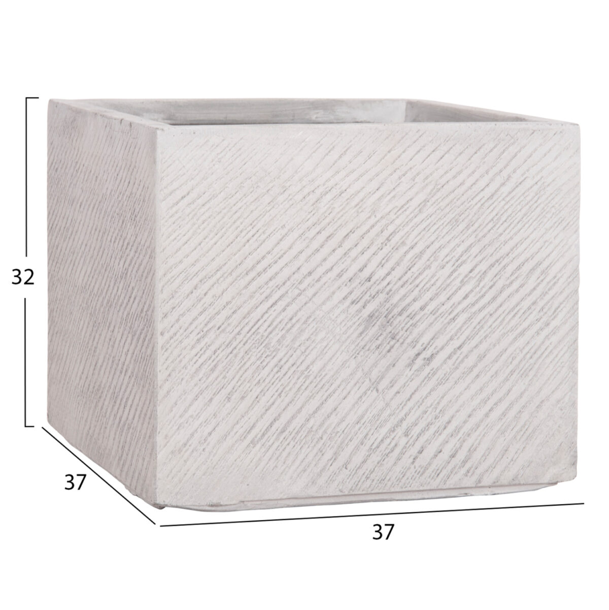 ΣΕΤ 4ΤΜΧ ΓΛΑΣΤΡΕΣ ΤΕΤΡΑΓΩΝΕΣ GARDENER LH10.4730 FIBERCLAY ΓΚΡΙ CEMENT 37x37x32Υεκ. - Image 3