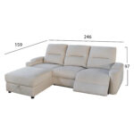 ΣΕΤ ΚΑΝΑΠΕΣ-ΠΟΛΥΘΡΟΝΑ RELAX SYNTHIA LH10.10735.01 ΜΠΕΖ ΥΦΑΣΜΑ-ΗΛΕΚΤΡΙΚΗ ΑΝΑΚΛΙΣΗ [L] - Image 2