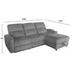 ΣΕΤ ΚΑΝΑΠΕΣ-ΠΟΛΥΘΡΟΝΑ RELAX SYNTHIA LH10.10736.03 ΓΚΡΙ ΥΦΑΣΜΑ-ΗΛ.ΑΝΑΚΛΙΣΗ [R] - Image 2