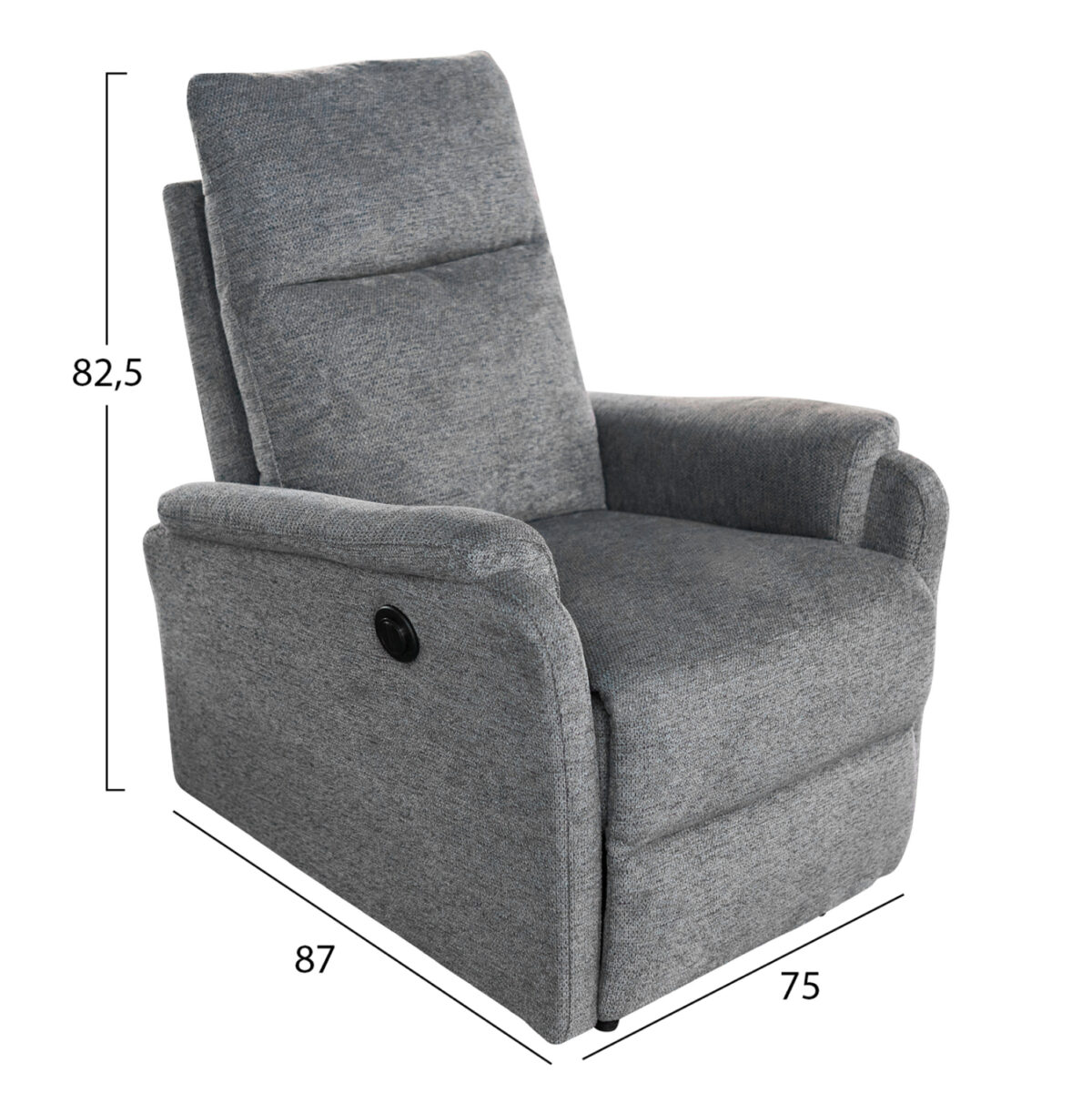 ΣΕΤ ΚΑΝΑΠΕΣ-ΠΟΛΥΘΡΟΝΑ RELAX SYNTHIA LH10.10736.03 ΓΚΡΙ ΥΦΑΣΜΑ-ΗΛ.ΑΝΑΚΛΙΣΗ [R] - Image 3