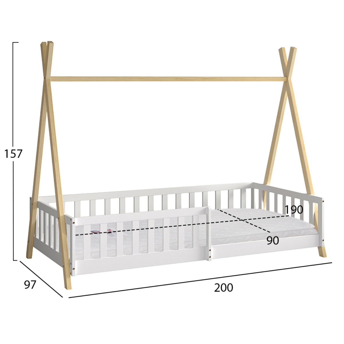 ΣΕΤ ΠΑΙΔΙΚΟΥ ΔΩΜΑΤΙΟΥ 6TMX PASCHAL LH10.21337 ΞΥΛΟ ΠΕΥΚΟΥ--ΜΕΛΑΜΙΝΗ-ΛΕΥΚΟ - Image 2